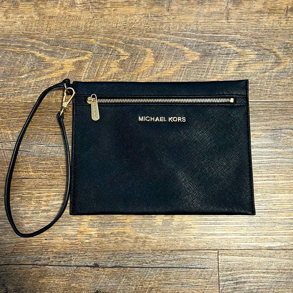 Michael Kors Large Black Wristlet